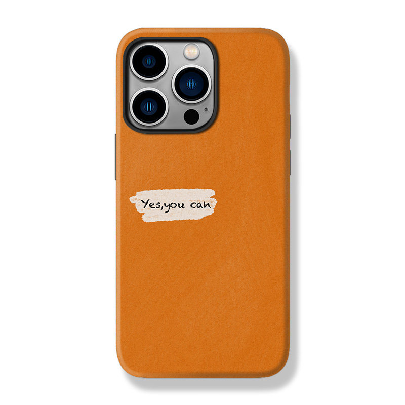你可以的励志英文橙色iphone15手机壳适用苹果14小米13华为P70二合一mate60荣耀100菲林oppo防摔vivox90磨砂