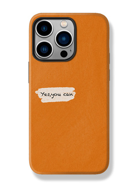 你可以的励志英文橙色iphone15手机壳适用苹果14小米13华为P70二合一mate60荣耀100菲林oppo防摔vivox90磨砂