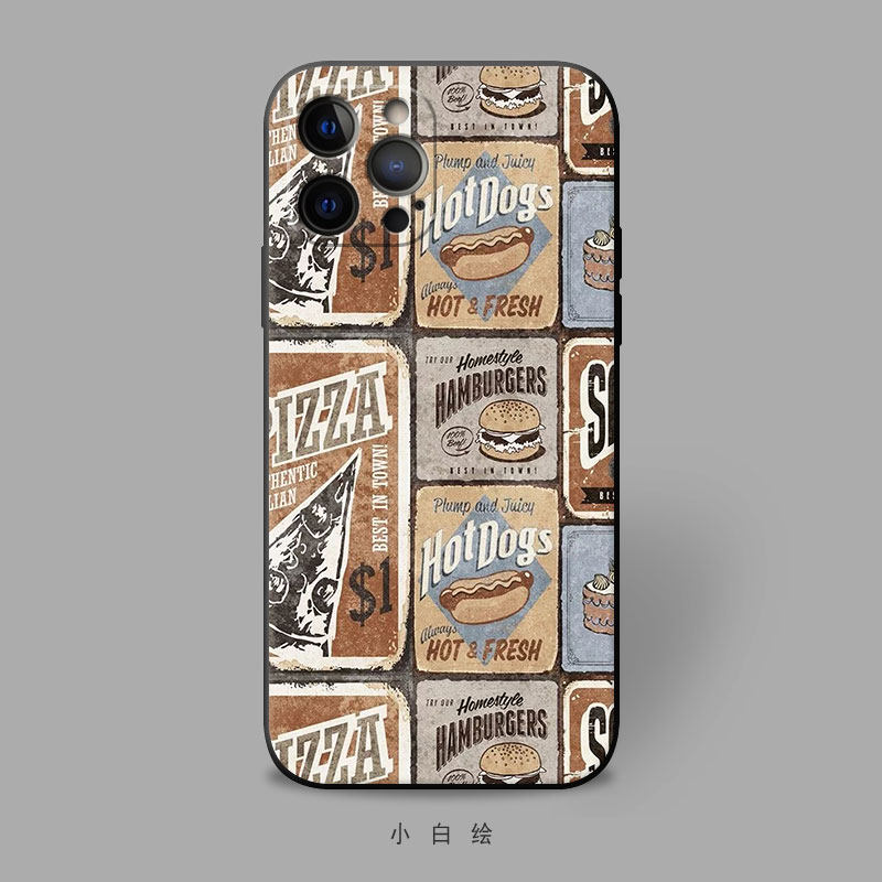 适用苹果12mini/xr/678pluse/iphone11promax手机壳法式复古海报