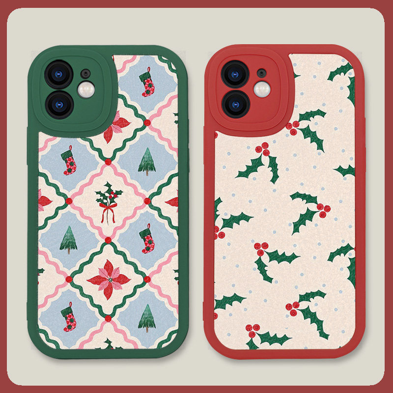 复古圣诞风文艺清新手机壳不撞款