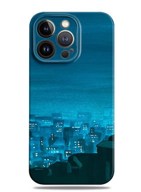 夜色文艺蓝色治愈适用苹果16手机壳15promax12小米13华为nova14菲林p80荣耀400磁吸mate70一加oppo全包vivo软