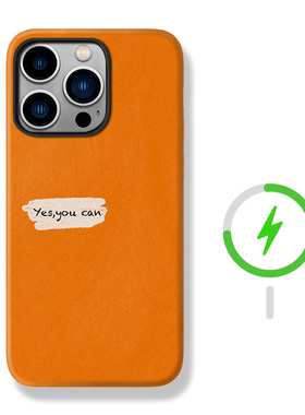 你可以的励志橙色适用苹果16promax手机壳15磁吸iphone14plus菲林13二合一12软xsmax高级感11防摔7全包se3潮