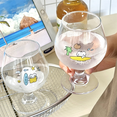 高颜值大肚杯果汁杯酒杯高脚杯