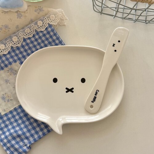 miffy漂亮陶瓷盘可爱简约逗号盘