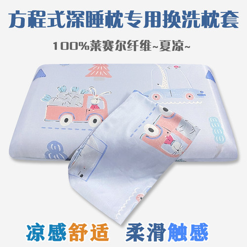 夏季凉感睡眠天丝枕套60x40x8CM方程式硅胶深睡枕成人专用枕头套