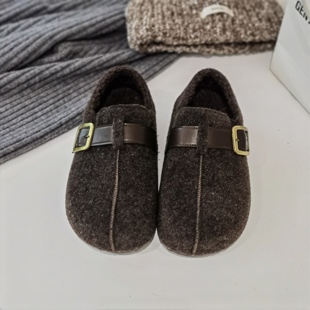 街头潮棉鞋 新款 内增高厚底鞋 毛呢复古休闲勃肯鞋 1008 加绒勃肯鞋