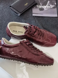 春季新款马皮平底德训鞋女ins时尚德训运动鞋色潮流休闲鞋皮鞋