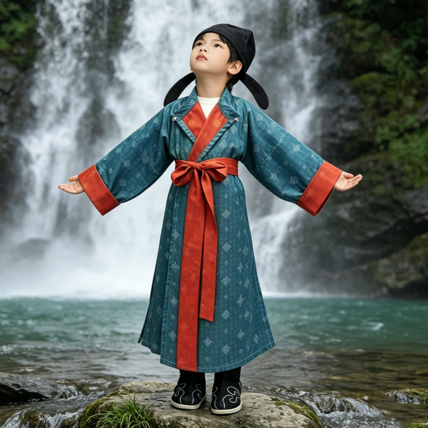 男童汉服唐代李白服装圆领袍儿童古装书童国学服古诗朗诵演出服女