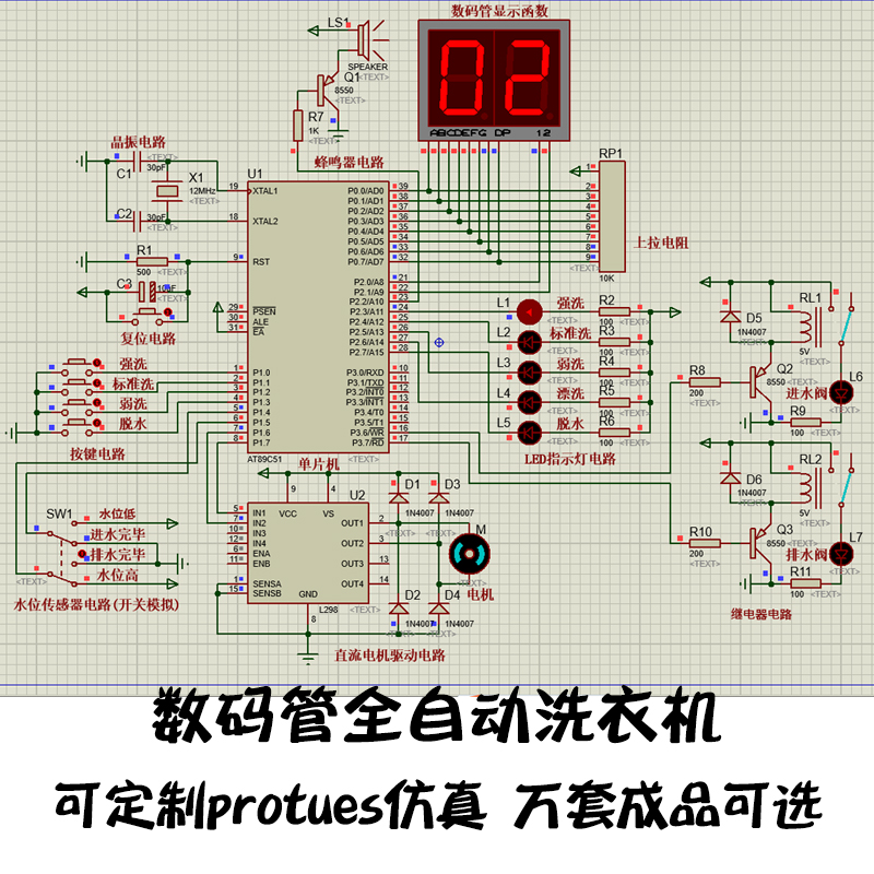 单片机仿真定制protues仿真成品资料C语言反汇编设计程序树莓派