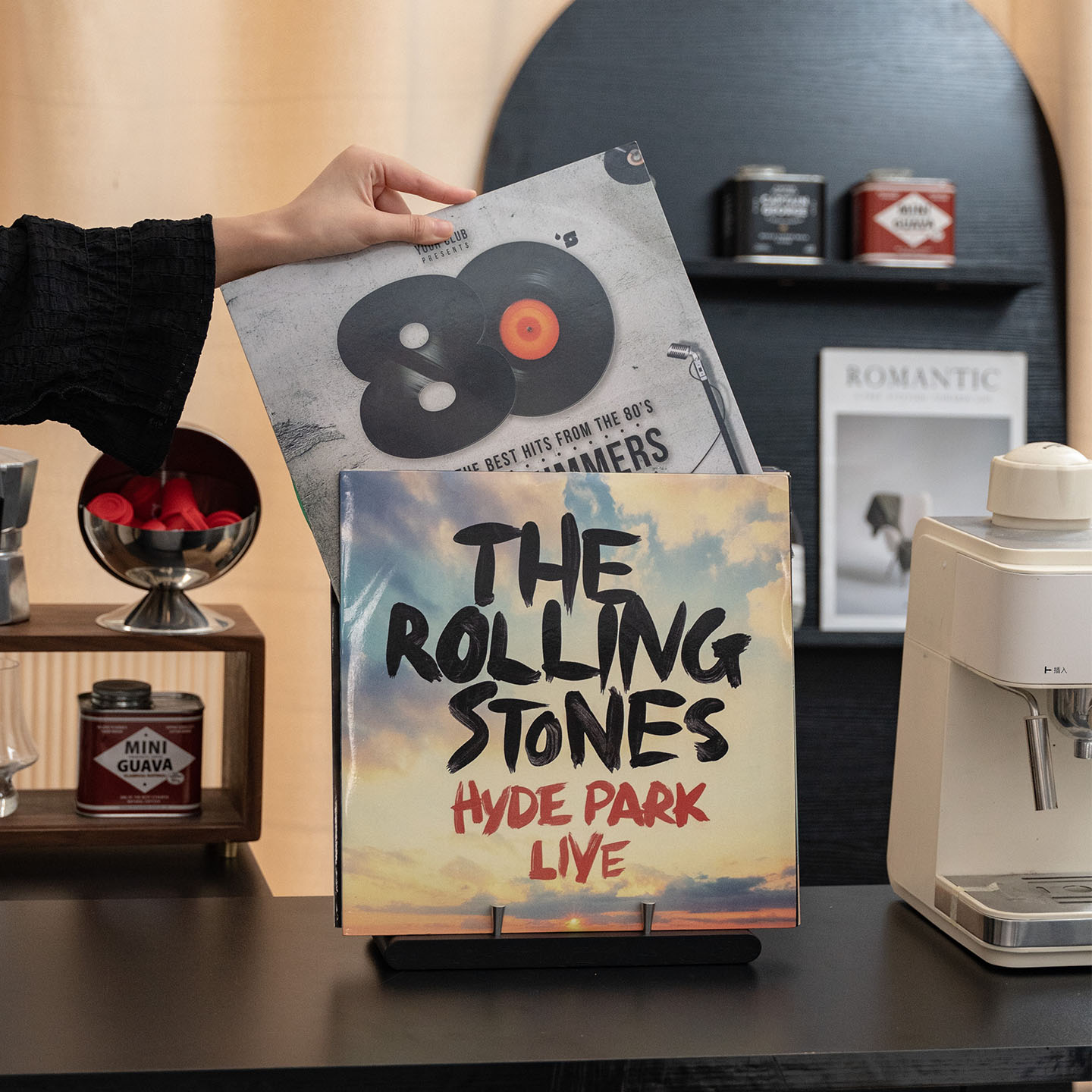 黑胶唱片收纳架立式实木陈列架图片
