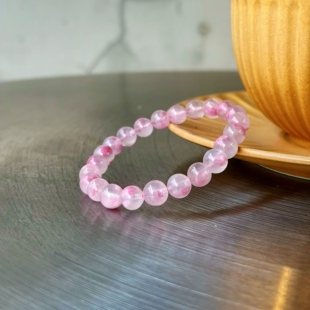 店铺福利天然玉化蔷薇辉手链桃花8mm珠单圈素圈闺蜜多样性发一