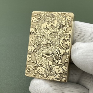 手工黄铜超薄小重甲煤油打火机异形创意个性防风雕刻定制刻字礼物