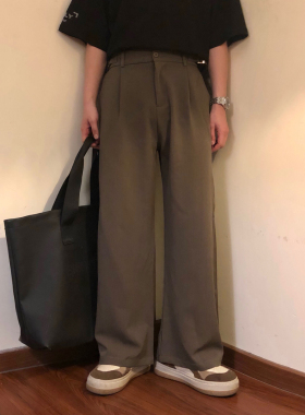 NAGAWL夏季美式复古西裤休闲百搭直简阔腿日系宽松简约长裤男女潮