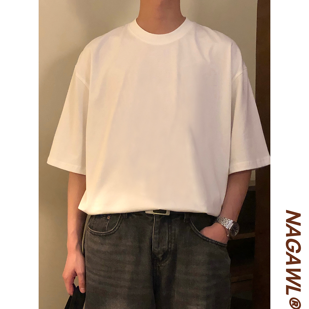 宽松短袖短袖t恤nagawl