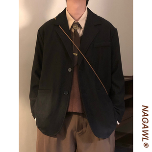 开衫 复古潮牌高街痞帅宽松休闲百搭西装 西服外套男 美式 NAGAWL秋季