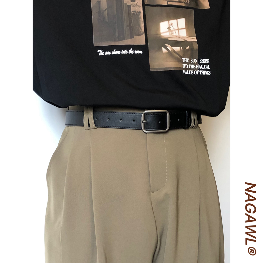 NAGAWL美式复古潮牌百搭休闲腰带裤带cleanfit潮搭皮带男女同款