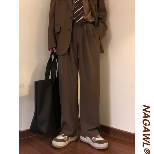 休闲宽松直筒学生裤子