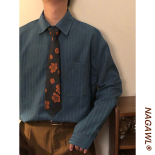 NAGAWL搭配神器潮牌美式复古休闲百搭学院风帅气条纹领带配饰男女