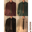 男纯色百搭打底衫 NAGAWL2025春夏新款 衬衫 复古长袖 高级感 宽松美式