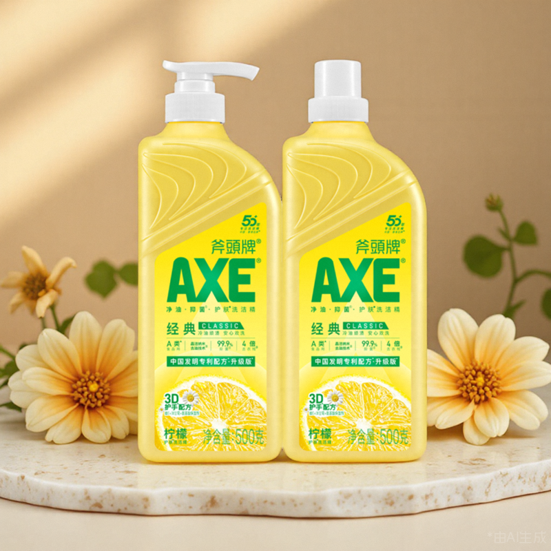 2瓶AXE斧头牌洗洁精经典柠檬香