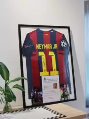 【Includes Jersey】1415 Barcelona Neymar Jersey Framed Star Collection Photo Frame Gift