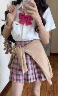 川野奈奈原创 小海鸥短袖 jk衬衫日系白鸿色刺绣女衬衣春jk制服