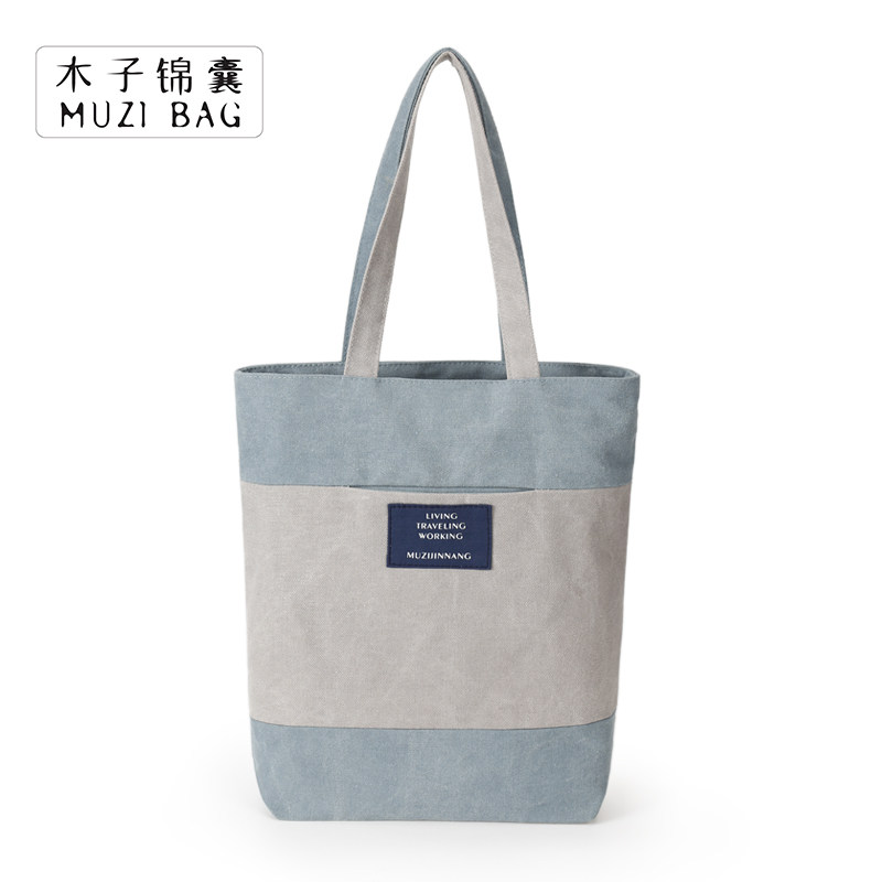 ins帆布包女单肩学生文艺韩版原宿ulzzang大容量布袋包森系手提包