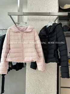 SENSE FEELING上新白鸭绒奶昔粉收腰显瘦曲线排骨羽绒外套