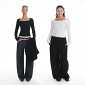 藏蓝 黑色 T恤 白色 everyday 船领蝴蝶结长袖