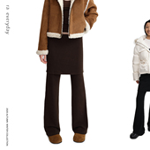 黑色 咖色 假两件针织裙裤 藏蓝 everyday 散步