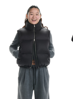 RA everyday 可拆卸2-in-1袖子宽松羽绒服 黑色
