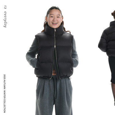 RA everyday 可拆卸2-in-1袖子宽松羽绒服 黑色