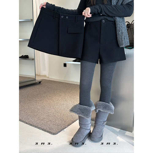 3R3专柜正品高腰直筒休闲裤女