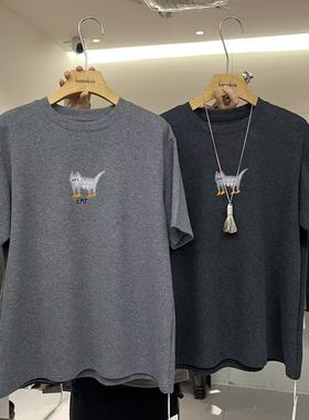 HANMIGAO 圆领卡通图案厚款宽松短袖T恤百搭打底衫上衣63706