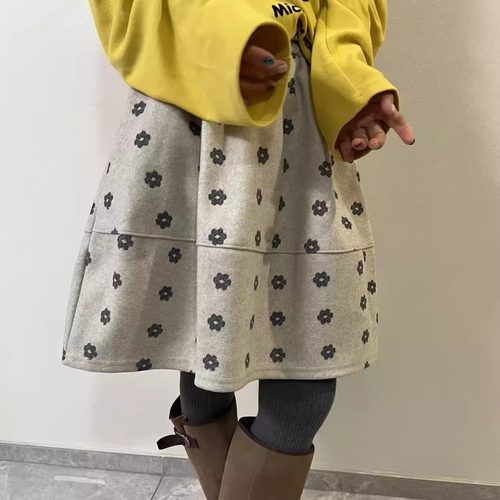 CHEN松紧腰复古小碎花半身裙