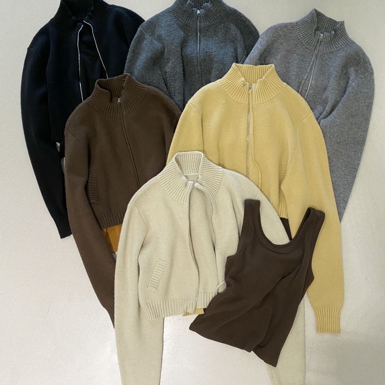 纯色高级感短款长袖针织衫开衫