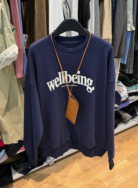 TRUST ME 圆领字母图案宽松套头长袖卫衣打底衫上衣31156