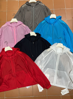 PEACE 连帽领纯色薄款风衣外套防晒衣空调衫登山服14435