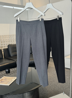 WUZHI 春夏纯色显瘦直筒西装裤通勤百搭小西裤九分裤休闲裤6347