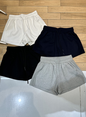TRUST ME 抽绳松紧腰纯色简约休闲裤显腿长短裤运动裤24109