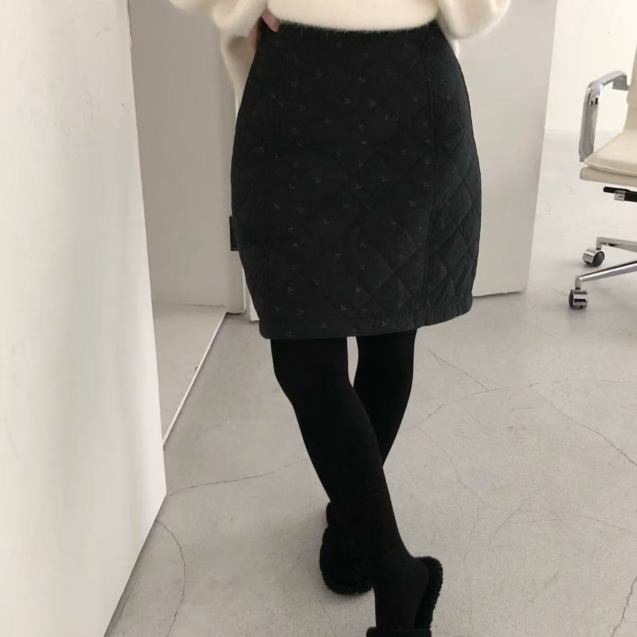 FROMSEVEN高腰小碎花夹棉半身裙