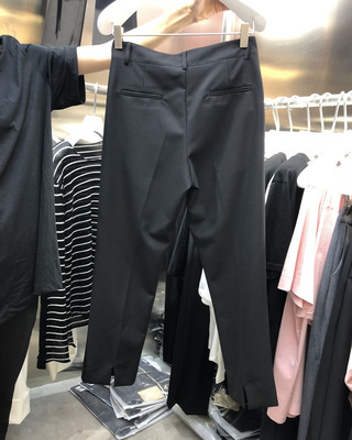 加厚夏季后开叉直筒显瘦小西裤