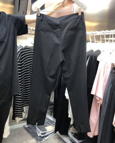 加厚夏季后开叉直筒显瘦小西裤