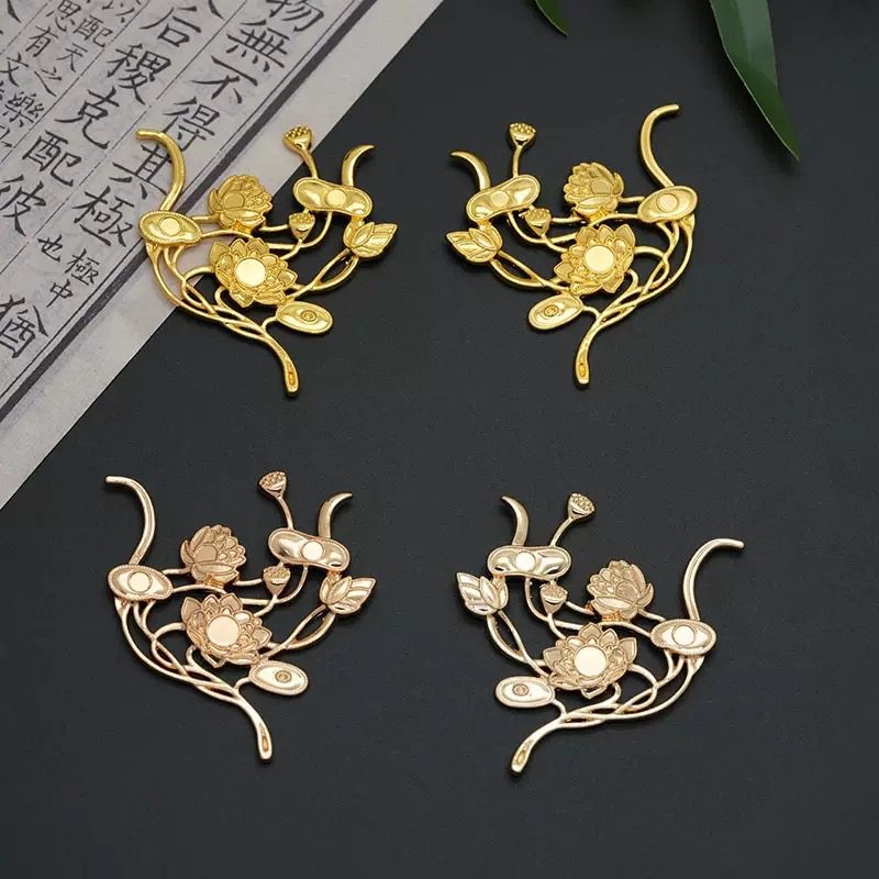 保色合金镀金色莲花发簪发饰配件DIY饰品材料,饰品/流行首饰/时尚饰品新,其他DIY饰品配件,淘宝优惠券,粉丝福利购,淘宝优惠卷