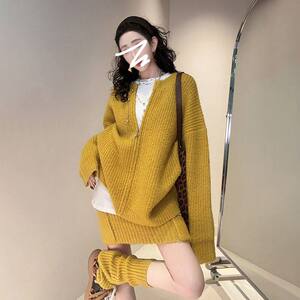 毛衣针织连衣裙子女2025新款秋冬季高级感ootd早春季穿搭一整套