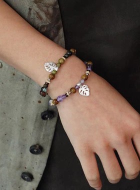 RTEP龟背竹手链新中式叠戴串珠