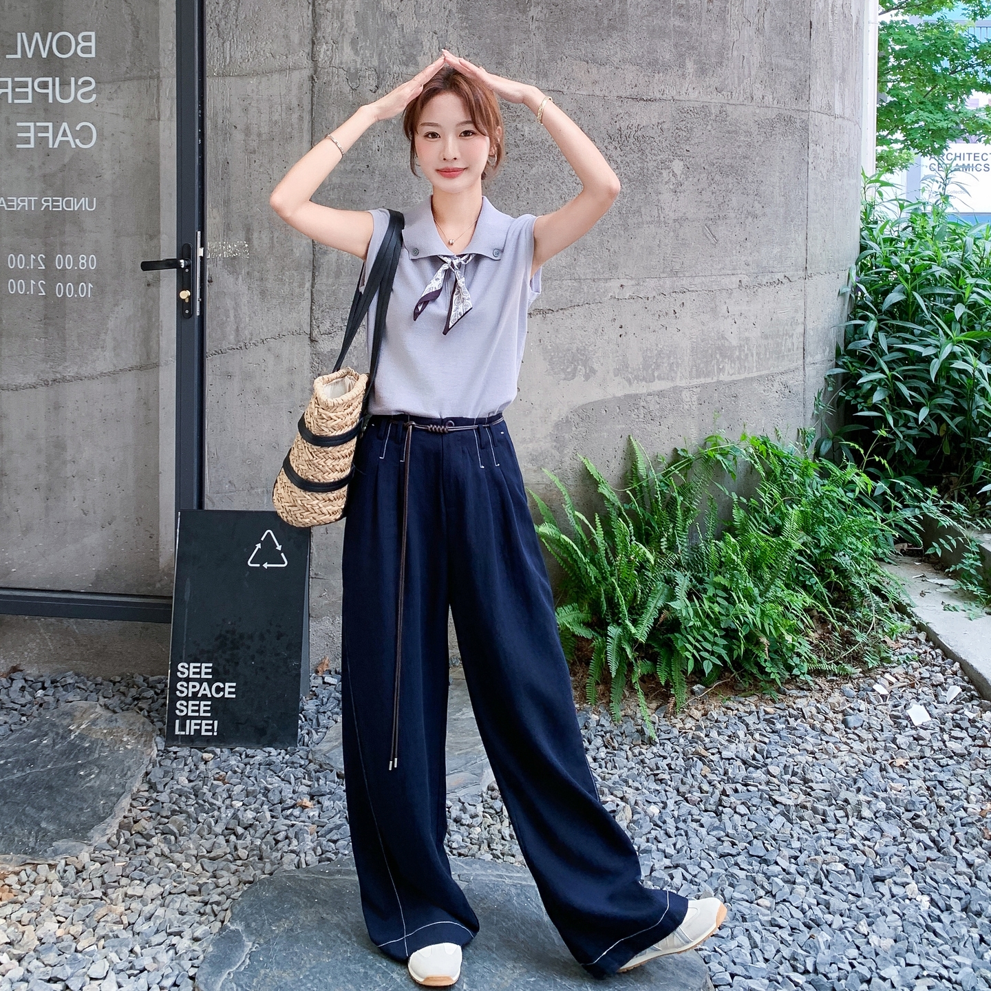 数据好25夏天丝亚麻阔腿裤套装女8802裤子P90K189上衣8601P58K99，女装套装/套裙，浙宝253