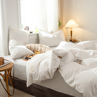 定做澳洲尺寸四件套kingsize水洗棉色织被套美国queen228*248/274