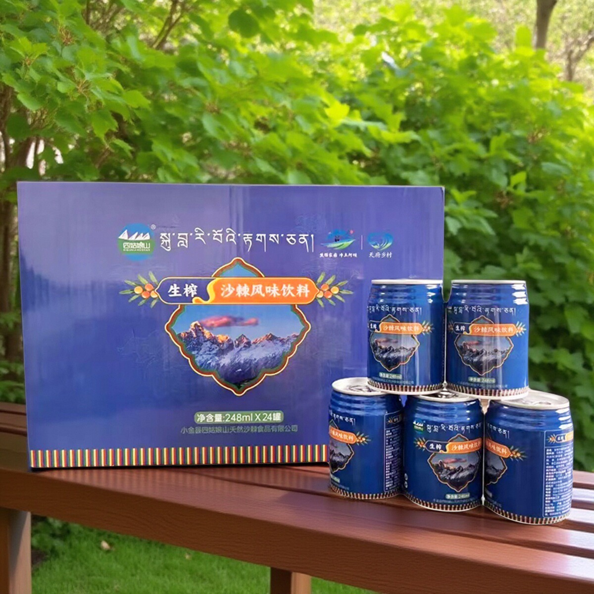 雪域方品 四姑娘山生榨沙棘风味饮料248ml拉罐24听罐装四川特产