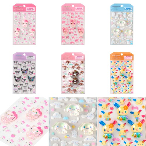 日本三丽鸥正版HelloKitty凯蒂猫美乐蒂玉桂狗酷洛米卡通立体贴纸